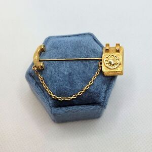 VINTAGE AVON Gold Tone Phone Brooch